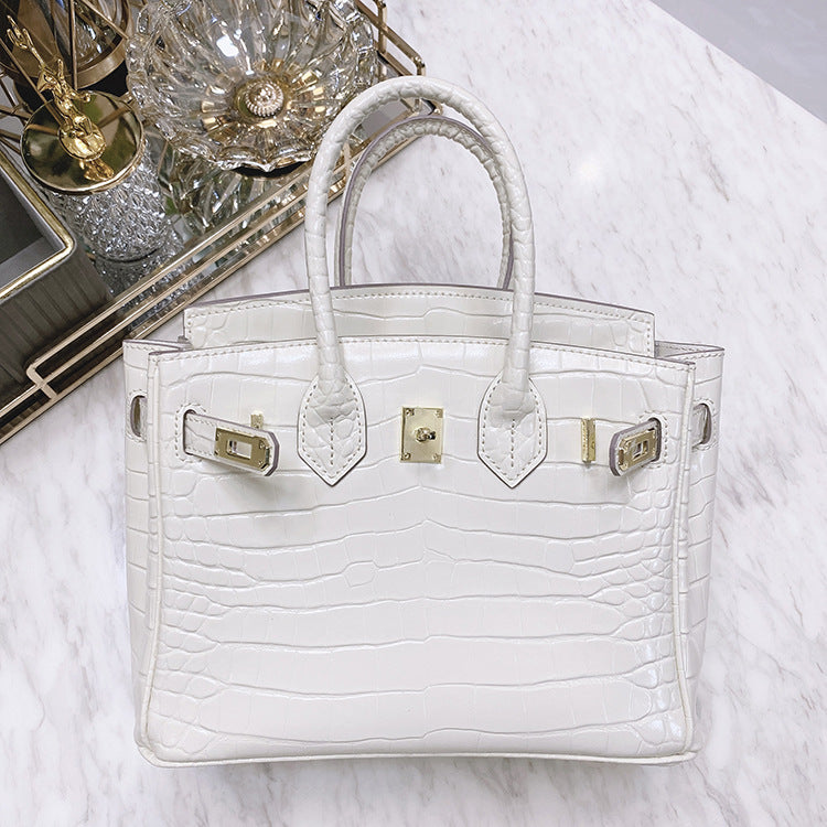 Pattern Genuine Leather Large Capacity Female Handbags