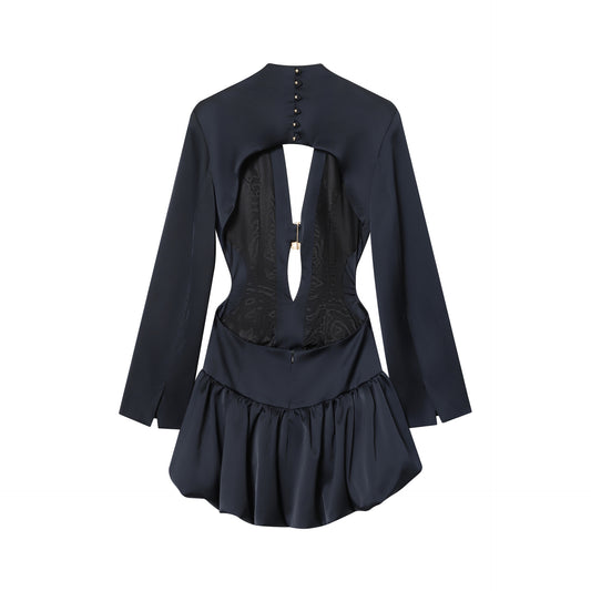 Women's Summer Graceful Fashionable Balloon Mini Polyester Dresses