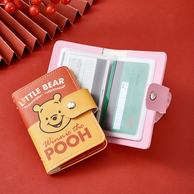 Cute Mini Strawberry Bear Pooh Large Card Holder