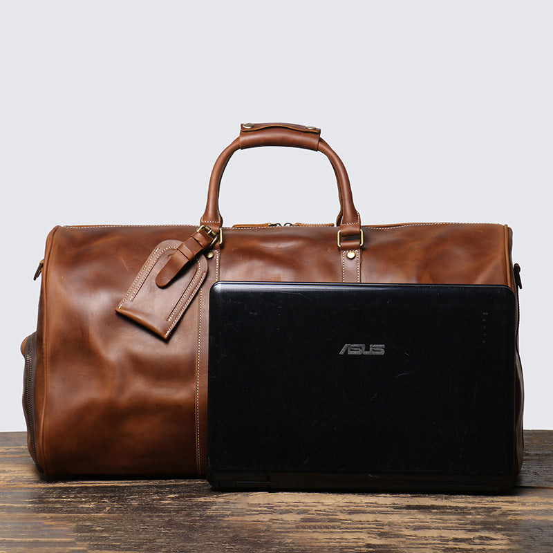 Men's Trip Crazy Horse Large Capacity Portable Travel Bags