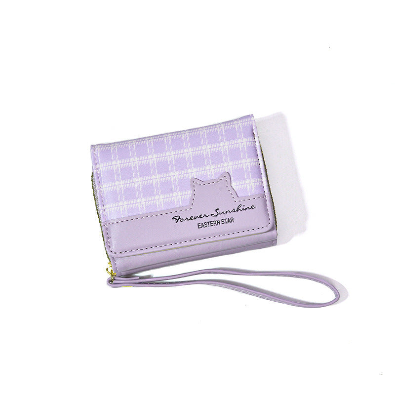 Women's Vintage Cat Fabric Zipper Multiple Slots Bags