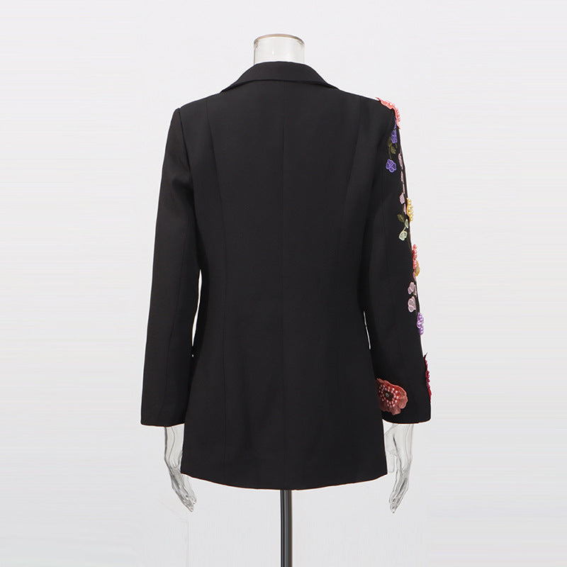 Women's Three-dimensional Flower Embroidery Design Light Luxury Suits