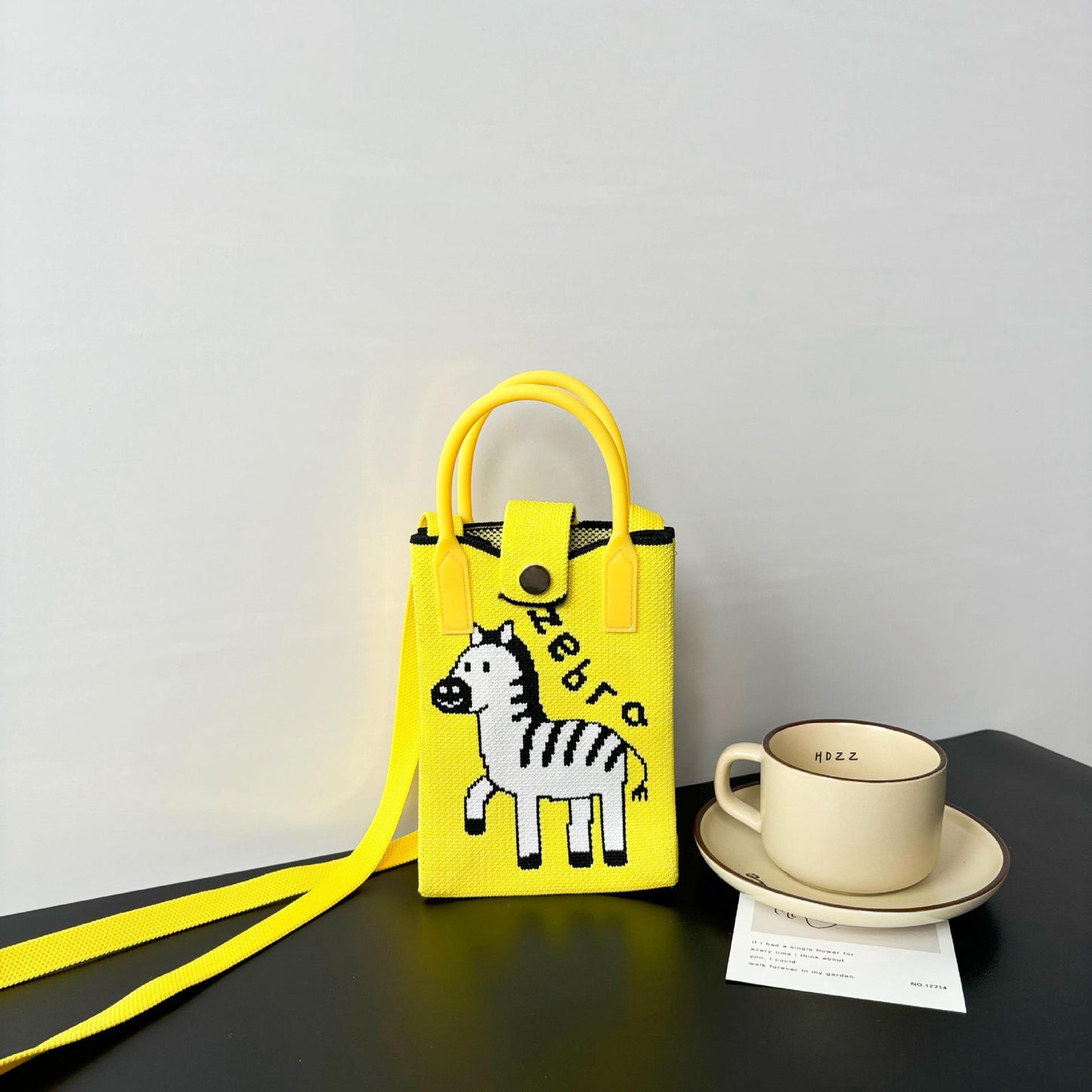 High Sense Mobile Cartoon Knitted Dopamine Bags