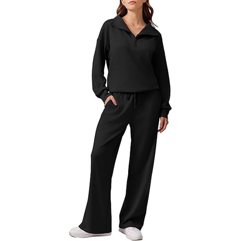 Women's Fashion Casual Set French Lapel Two-piece Suits