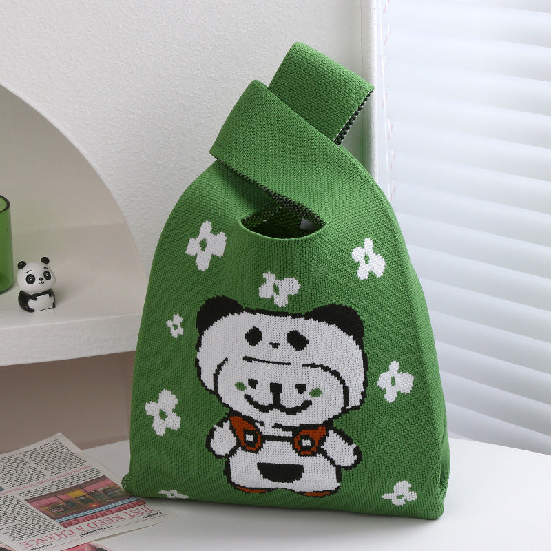 Panda Grandpa Cute Everyday Joker Polyester Handbags