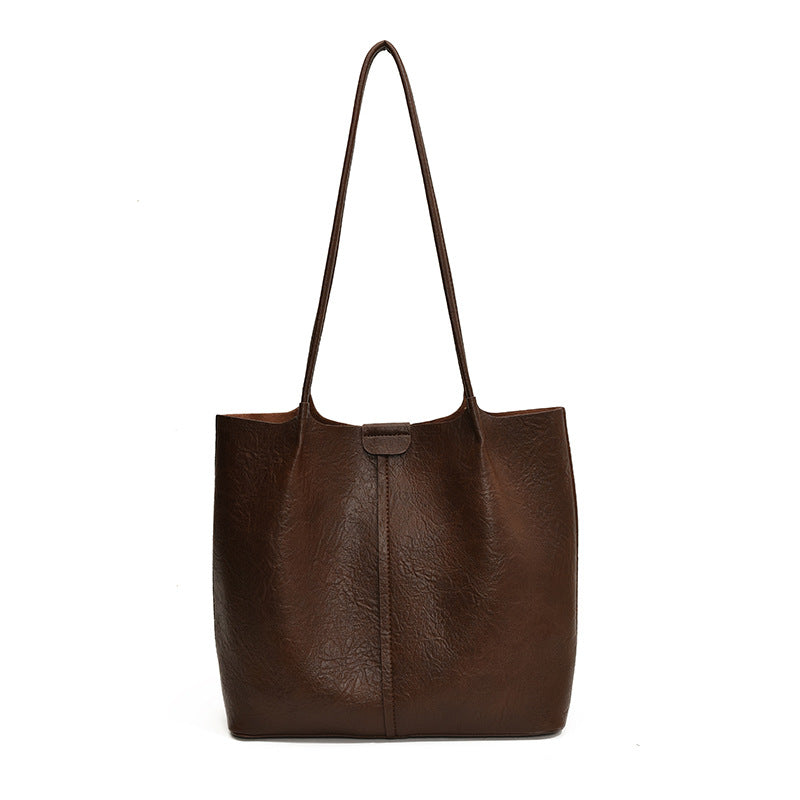 Women's Versatile Large Capacity Korean Style Retro Temperament Shoulder Bags