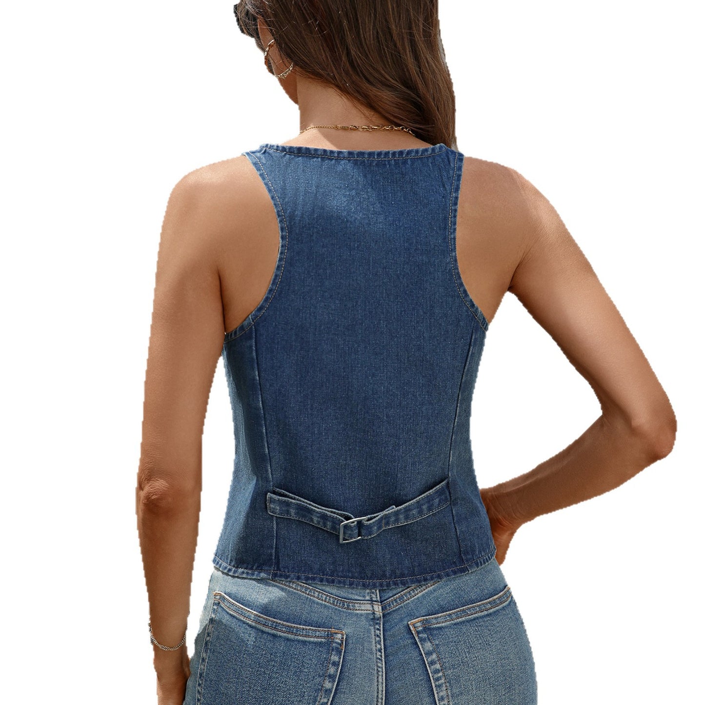 Unique Innovative Women's Washed Denim Hot Tops
