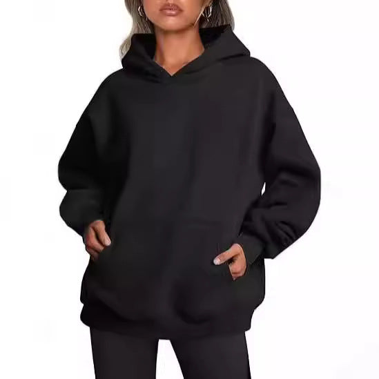 Glamorous Women's Hooded Fashion Casual Pocket Sweaters