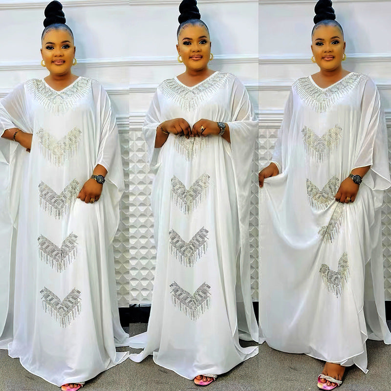 Women's Large Fat Cover Robe Hot Drilling Dresses