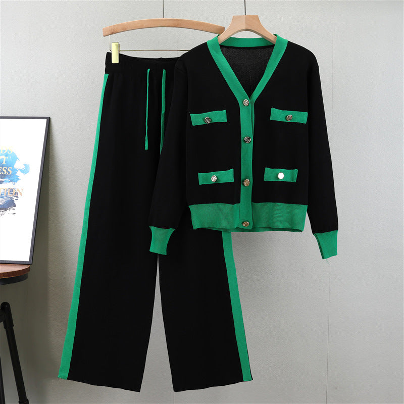 Women's Elegant Knitting Fashionable Two-piece Set Autumn Suits