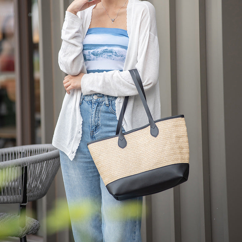 Woven Shopping Mummy Large Capacity Straw Handbags