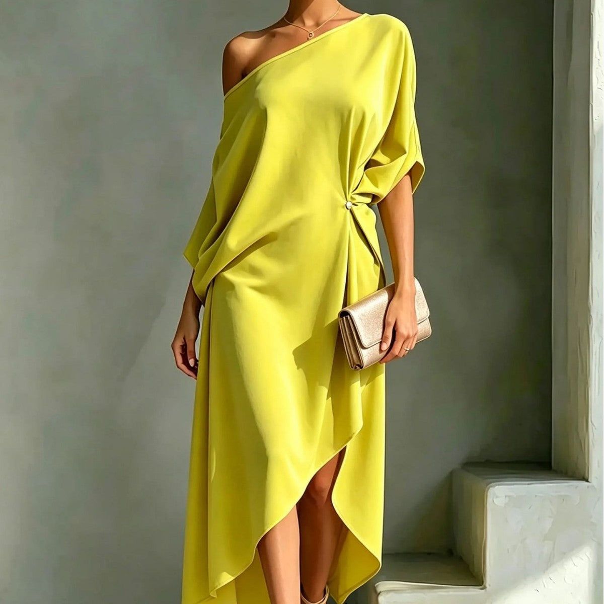 Women's Elegant Minimalist Cotton Linen Sleeveless One-piece Dress