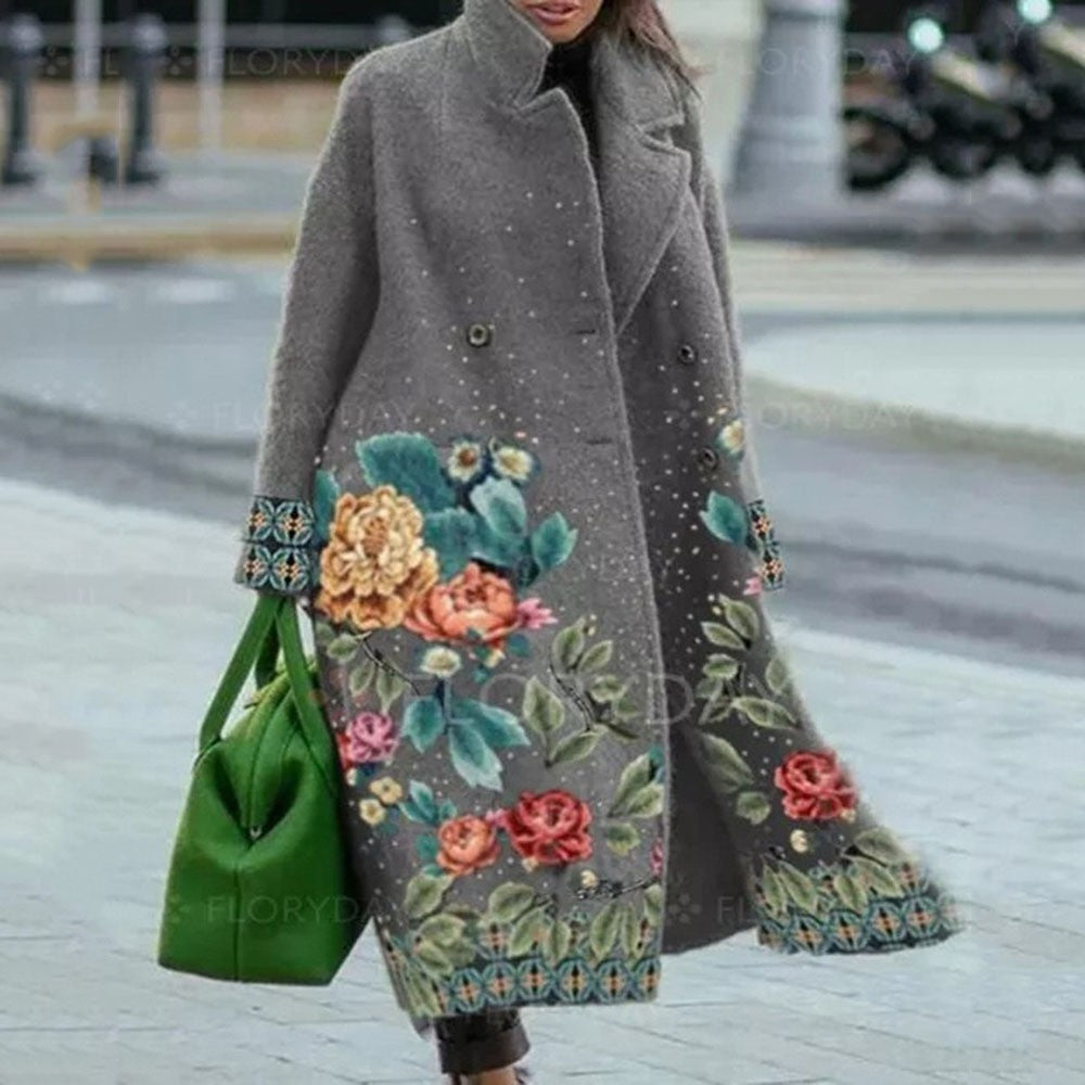 Women's Autumn Long Sleeve Printed Turn-down Collar Clothing