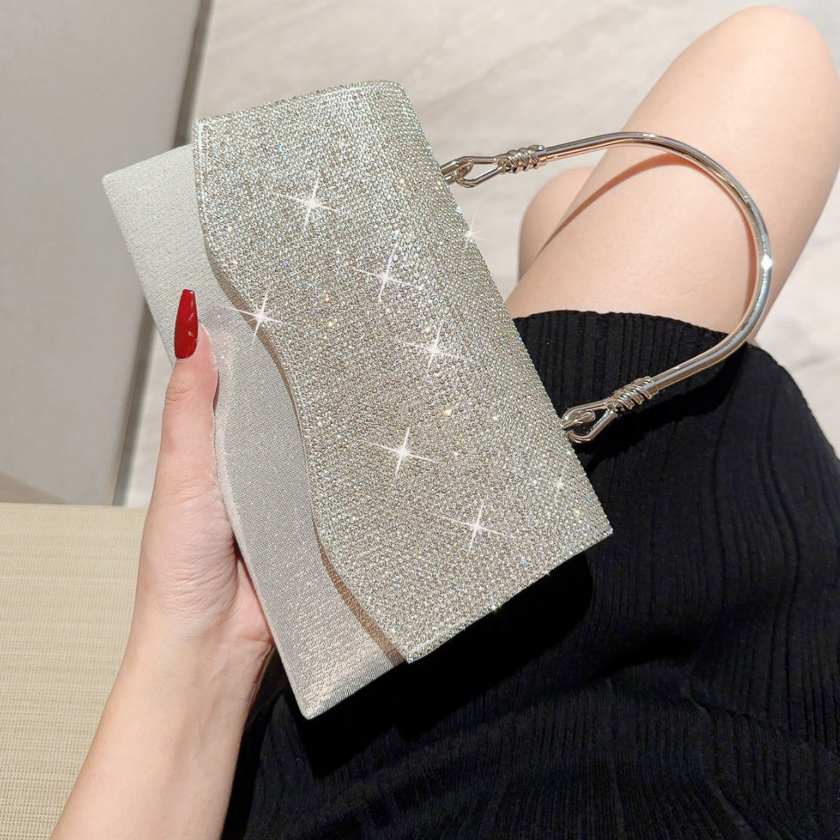 Women's Shiny Diamond Hand Dinner Wedding Bridesmaid Bags