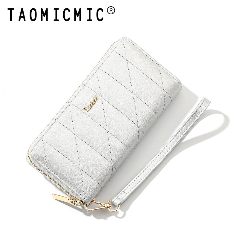 Fashion Long Design Zipper Leather Large Handbags