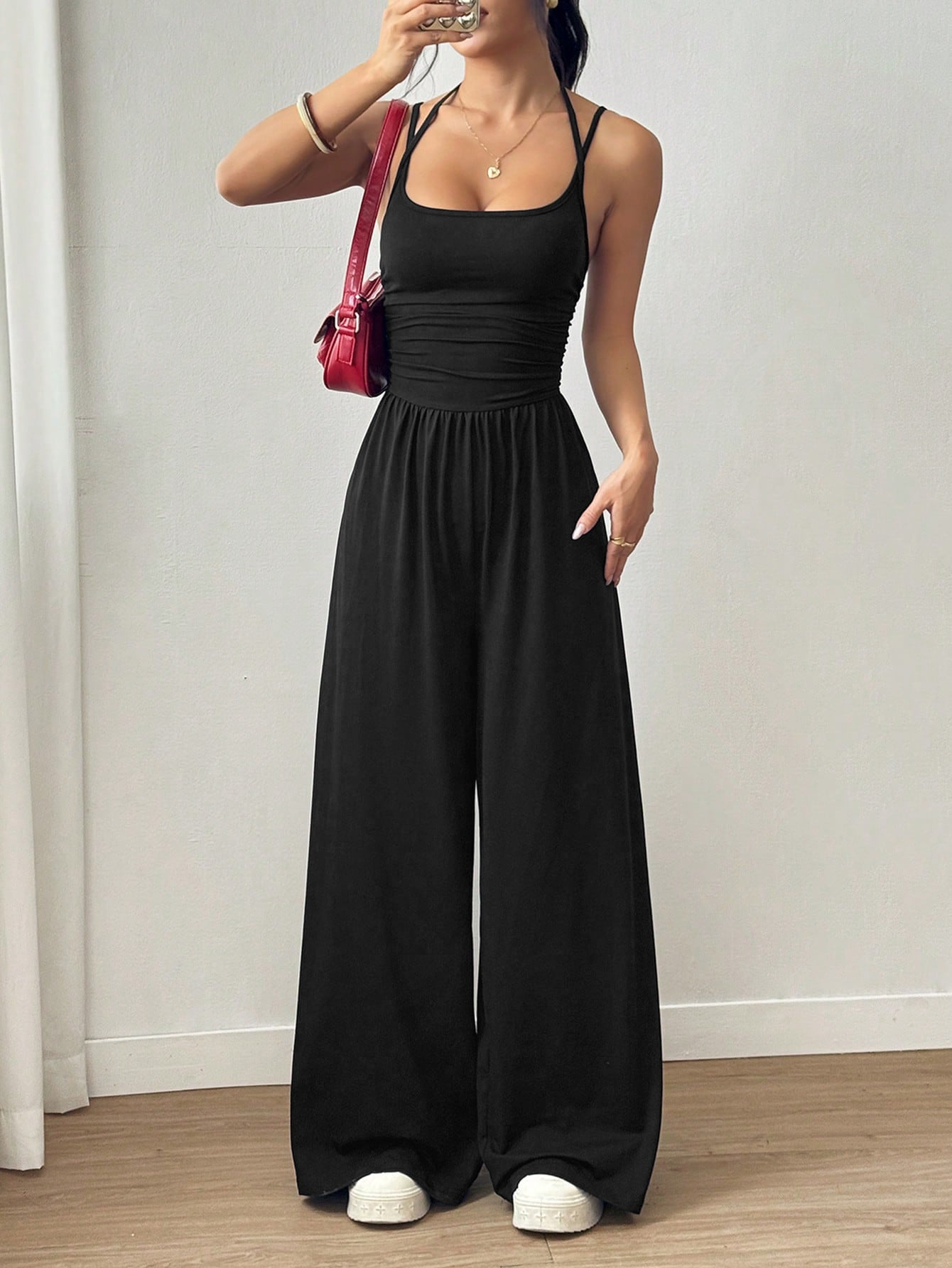 Women's Summer Sling Casual Wide Leg Loose Women's Jumpsuit/clothing
