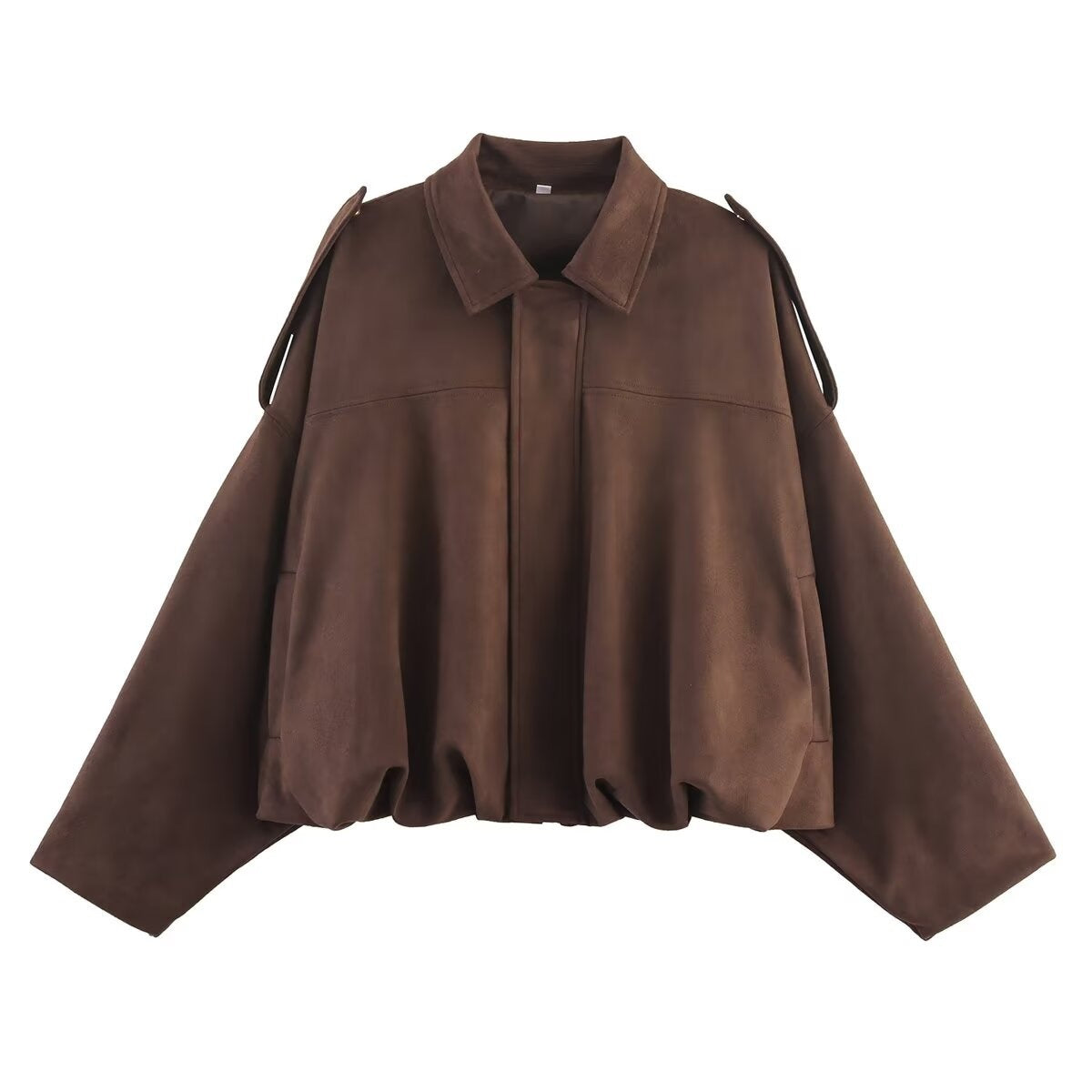 Women's Autumn Suede Textured With Pockets Baseball Jackets