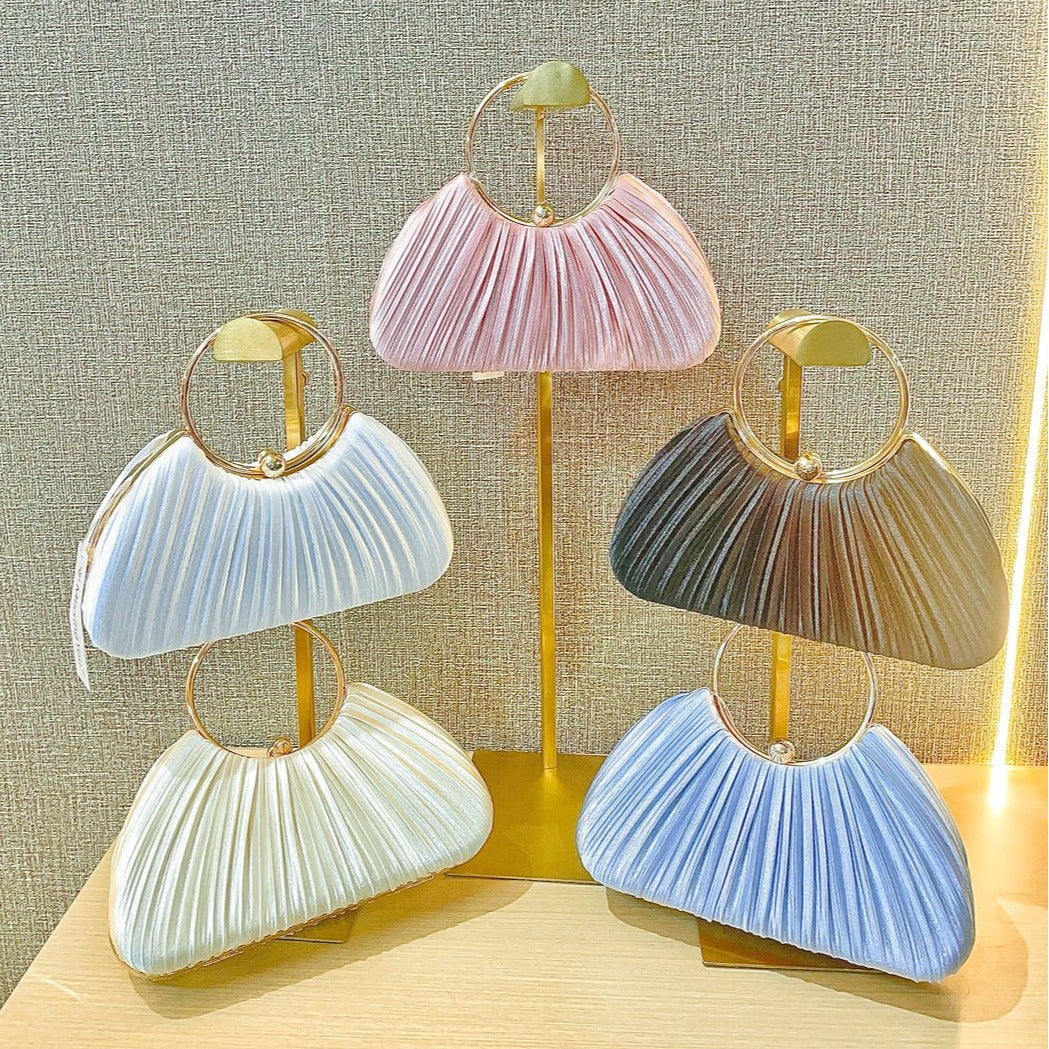 Elegant Hand Pleated Dinner Princess Banquet Evening Bags
