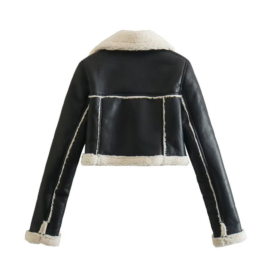 Women's Versatile Lapel Side Zipper Flight Jackets