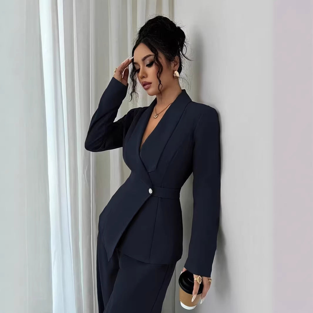 Women's Set Solid Color Long Sleeve Shirt Fashion Casual Suit