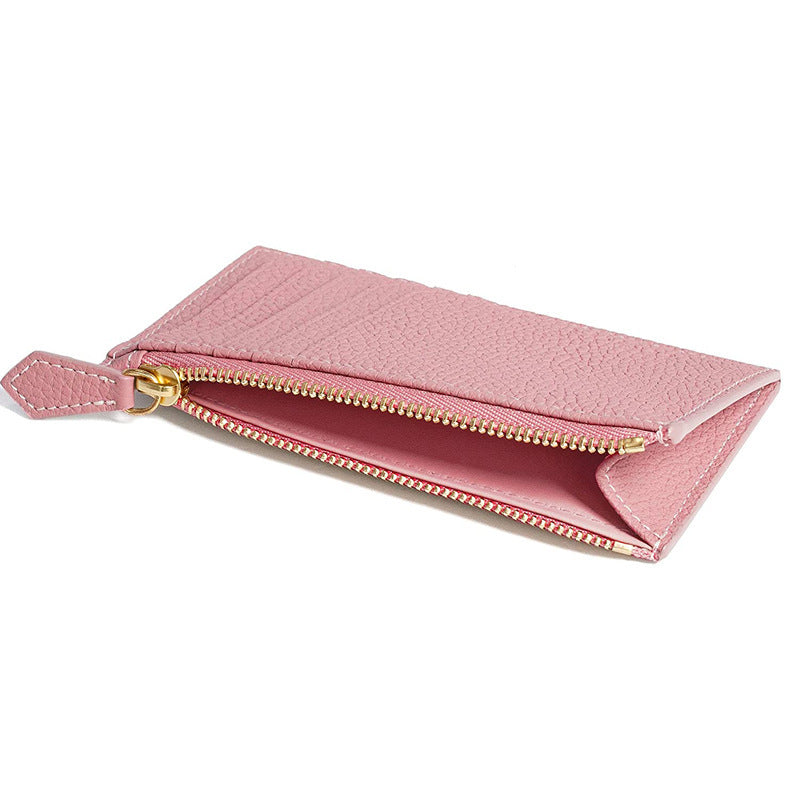 Women's Fashion Minimalist Style Korean First Layer Cowhide Document Card Holder