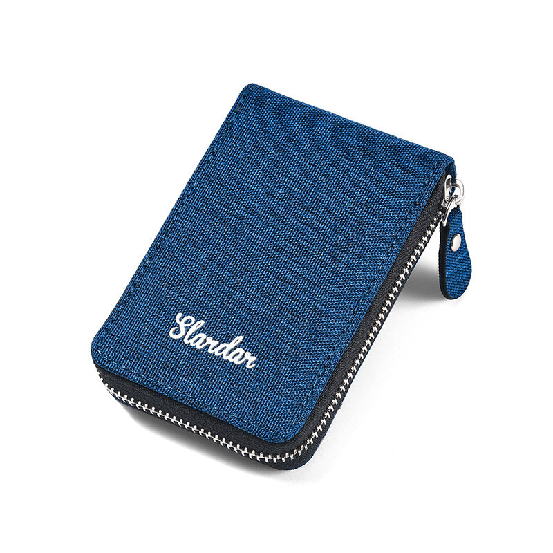 Men's Canvas Sleeve Large Capacity Multiple Slots Document Card Holder