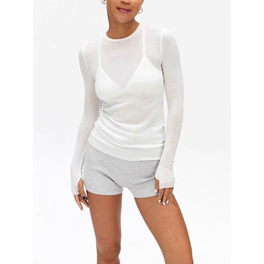 Women's American Retro Warm Wool Long-sleeved Simple Casual Knitwear