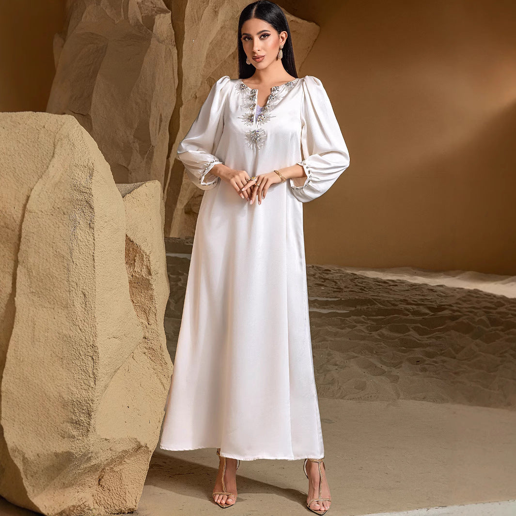 Robe Muslim Elegant Long Sleeve Dress Dresses