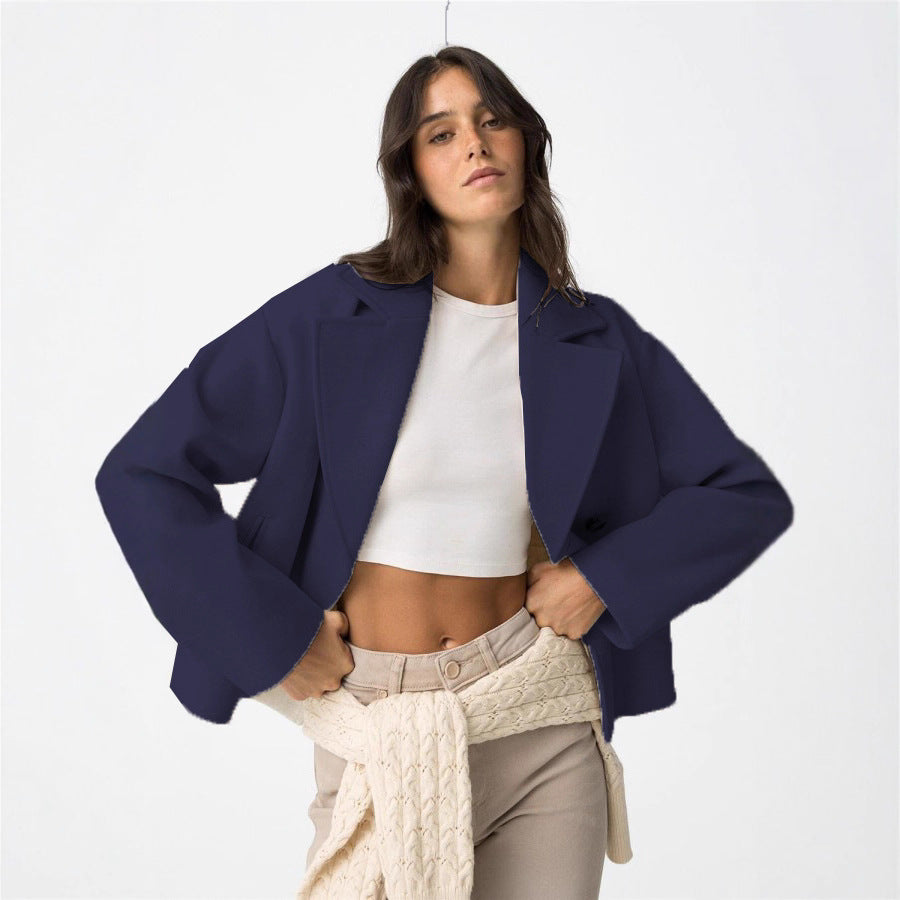 Women's Autumn Woolen Stylish Simple Versatile Double Coats