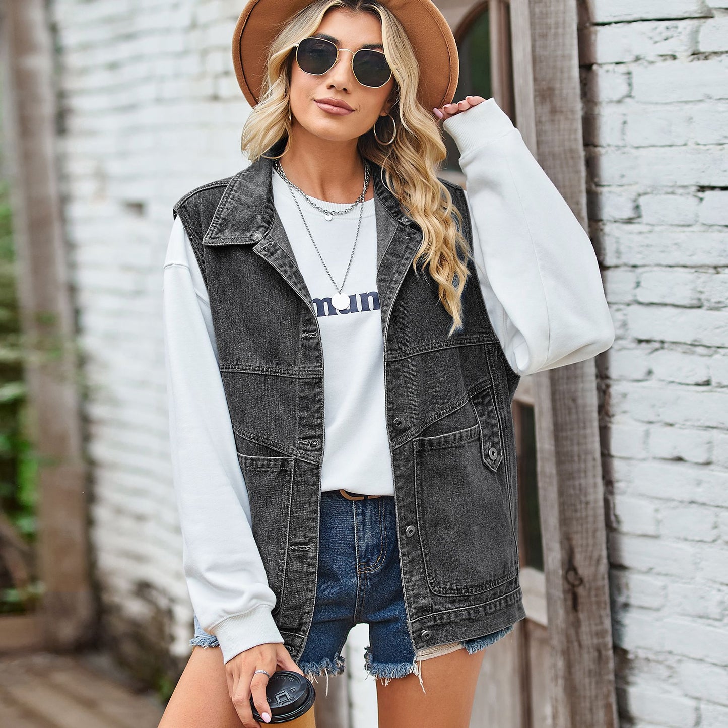 Women's Loose Denim Waistcoat Casual Fashion Women's Vest