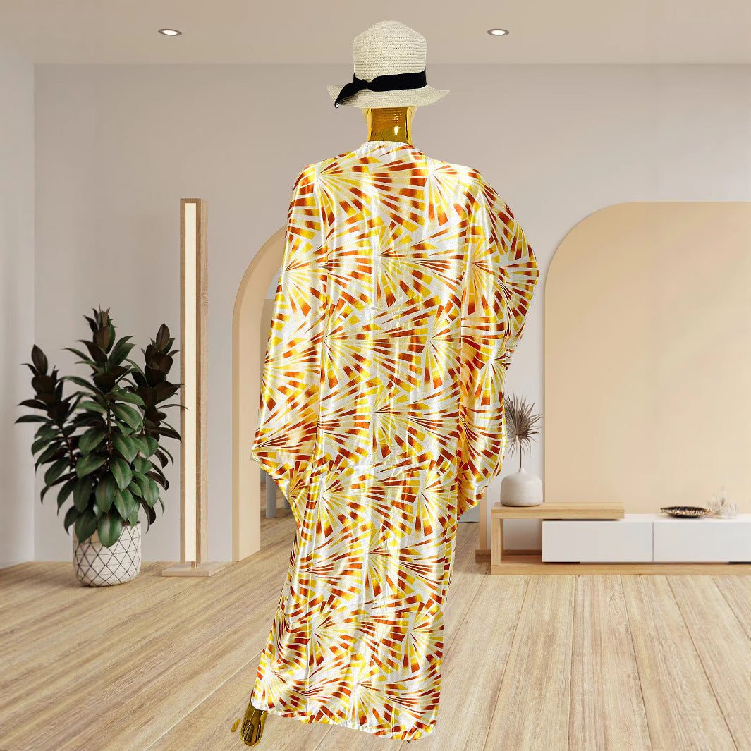 Stitching Printing Robe African Loose Print Dresses