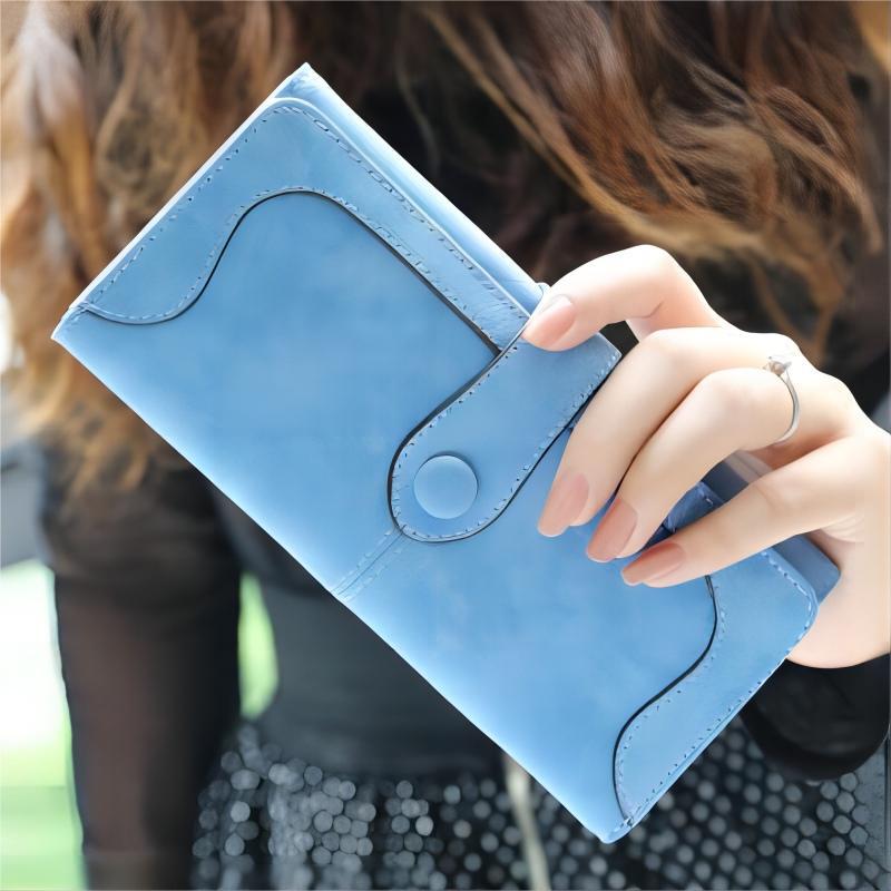 Women's Frosted Vintage Clutch Soft Leather Multifunctional Buckle