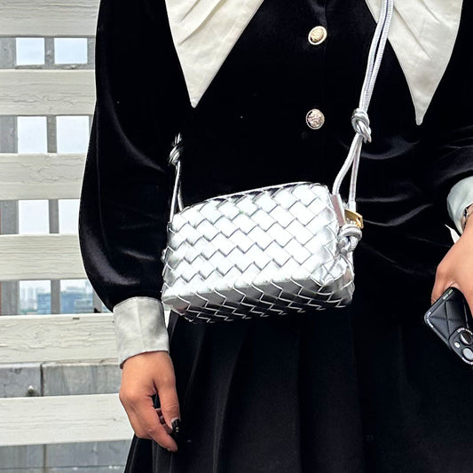 Women's Genuine Leather Woven Cowhide Design Bags