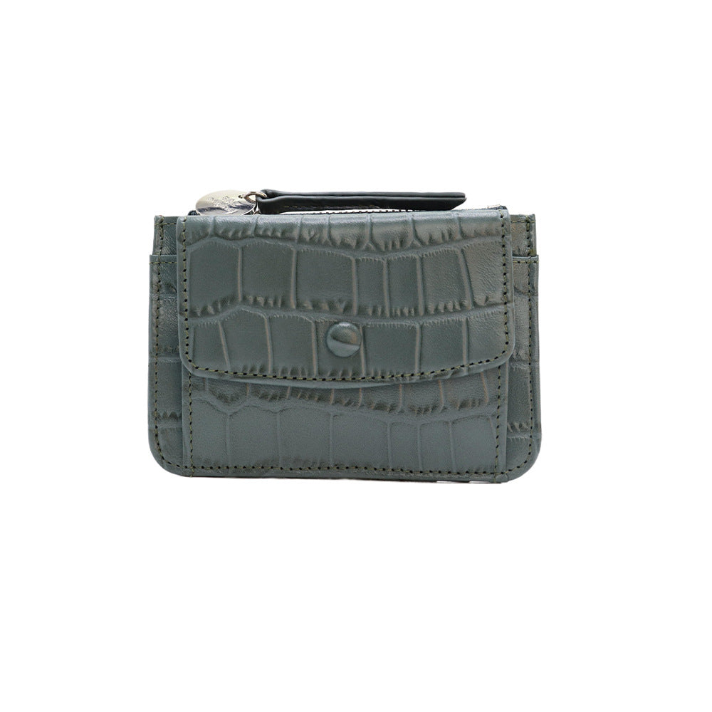 Layer Cowhide Crocodile Pattern Minority Fashion Coin Purses