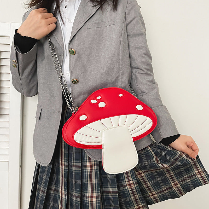 Women's Personality Design Funny Cute Cartoon Mushroom Style Crossbody Bags