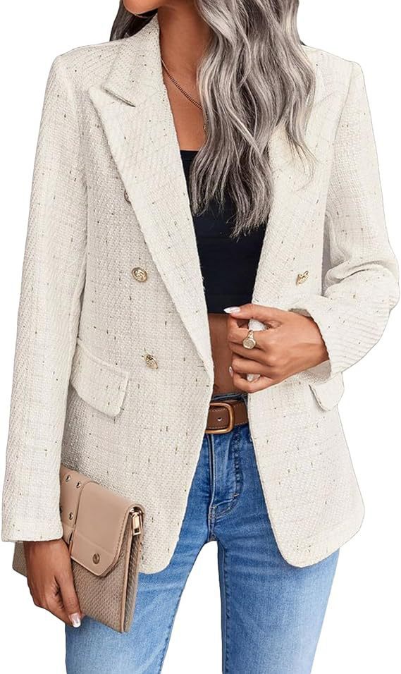 Women's Autumn Tweed Pocket Slim Mid-length Coats