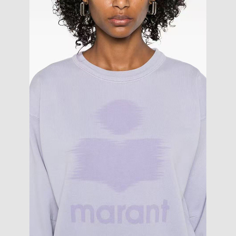 Women's Classic Letter Printed Fleece Cotton Brushed Sweaters