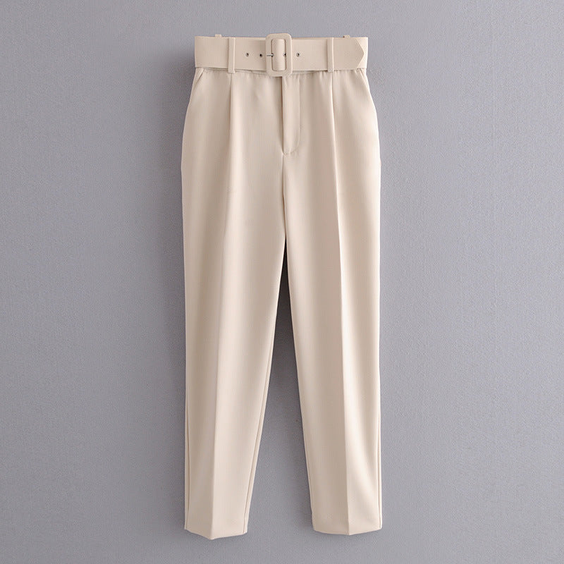 Women's Spring Pleated Harem Casual Solid Color Pants