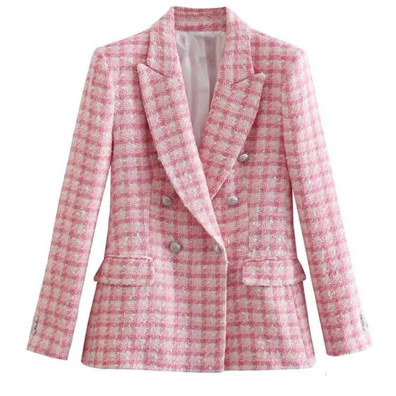 Women's Fashion Wear Summer Woolen Texture Slim Blazers