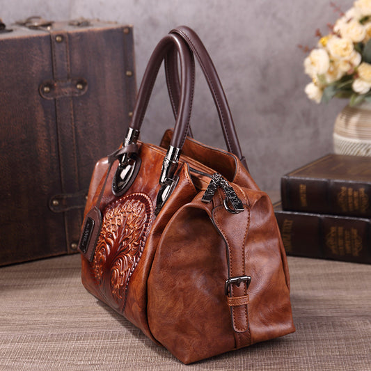 Women's Style Retro Fashion Embossing Gradient Brush Color Bags