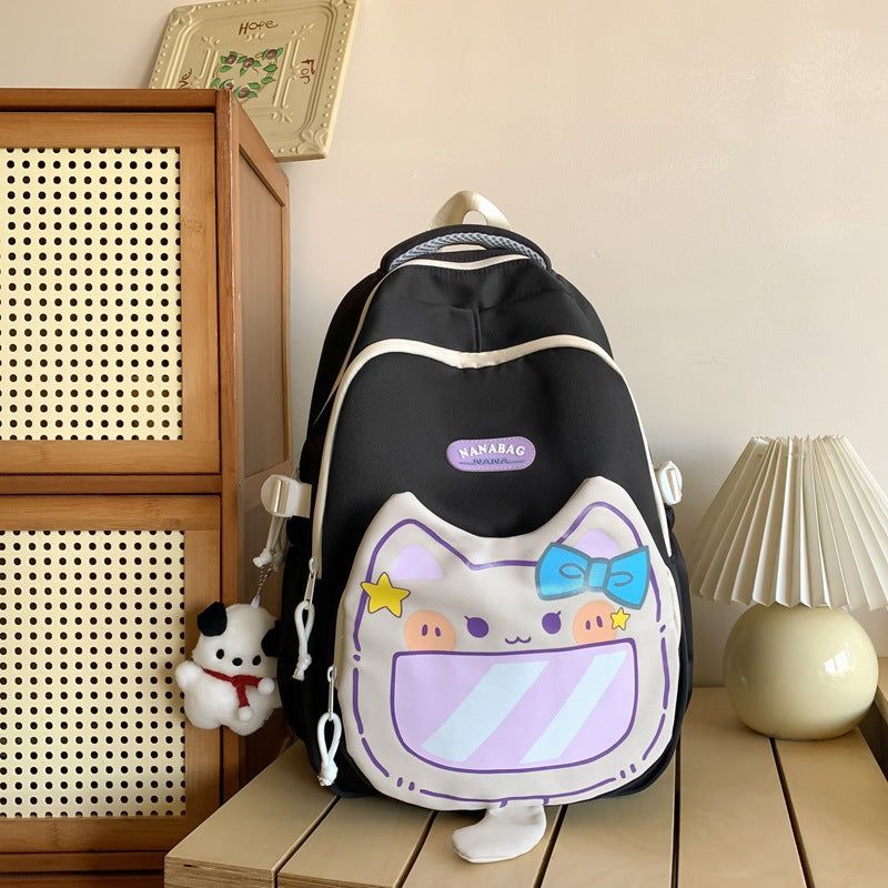 Female Cute Cat High Korean Style Easy Middle School Students' Schoolbags