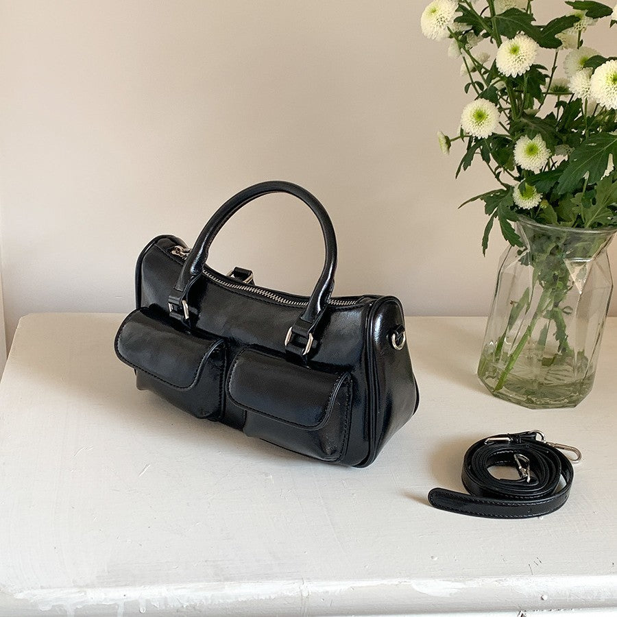 Women's Hand Carrying Leather Texture Simple Korean Handbags