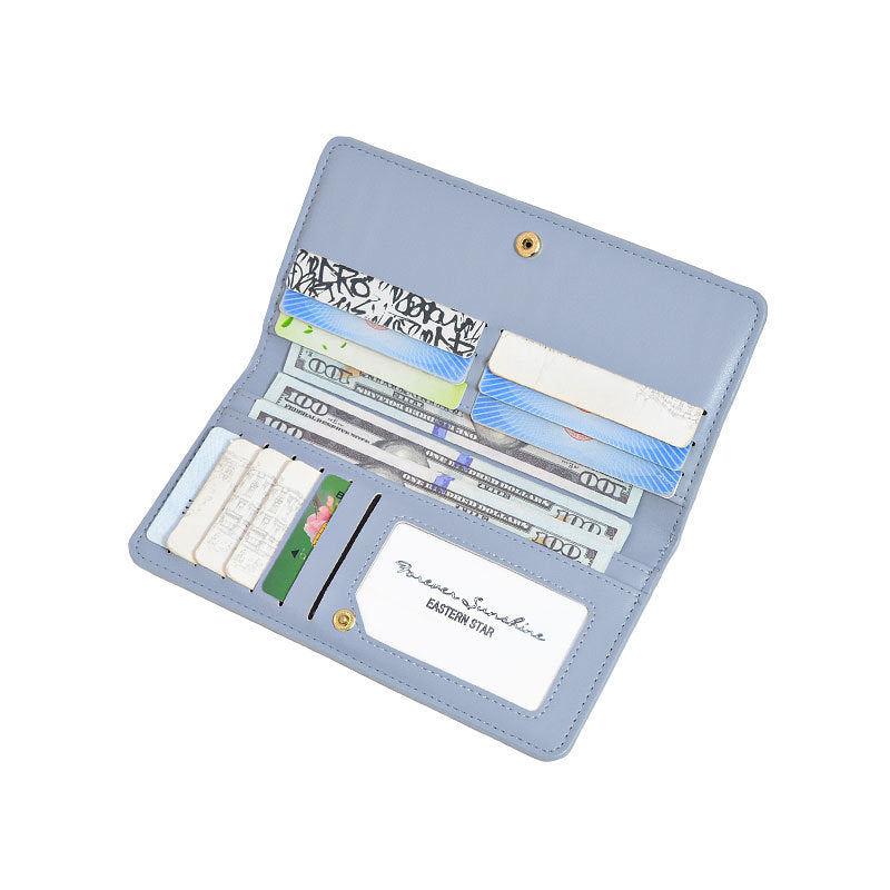 Women's Swiping Solid Color Credit Zipper Hasp Ladies Wallets