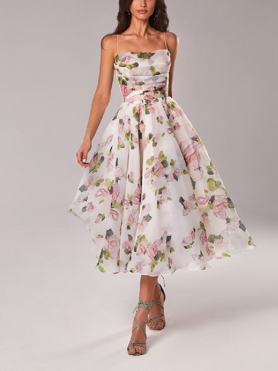 Women's Summer Tube Sleeveless Printed Large Swing Tops