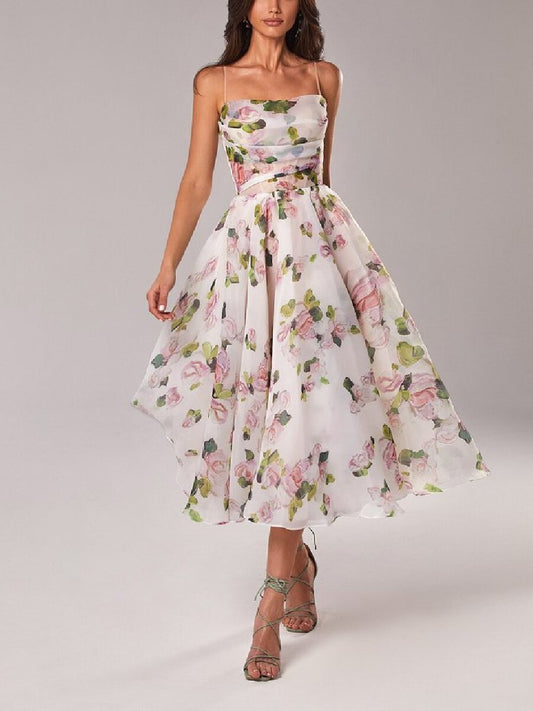 Women's Summer Tube Sleeveless Printed Large Swing Tops