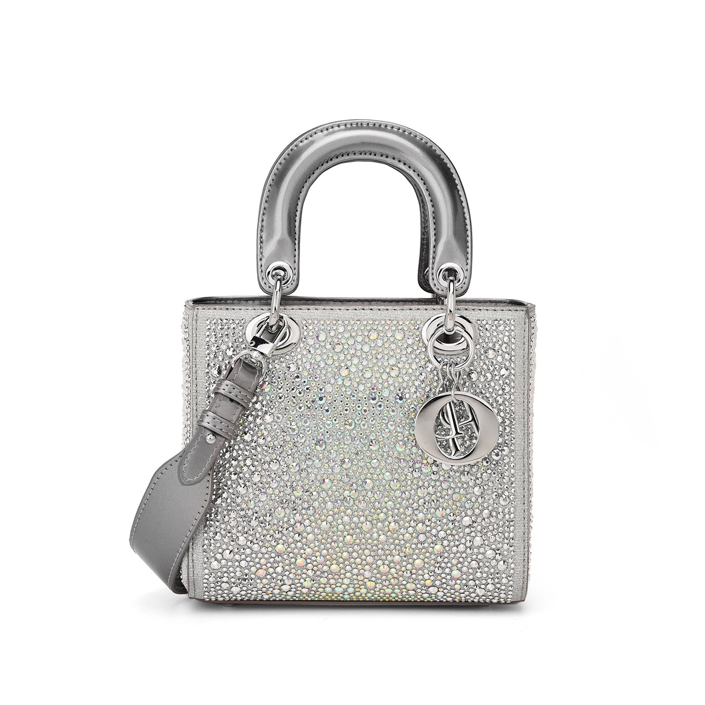 Women's Cowhide Fashionable Exquisite French Minority Rhinestone King Diamond Bags