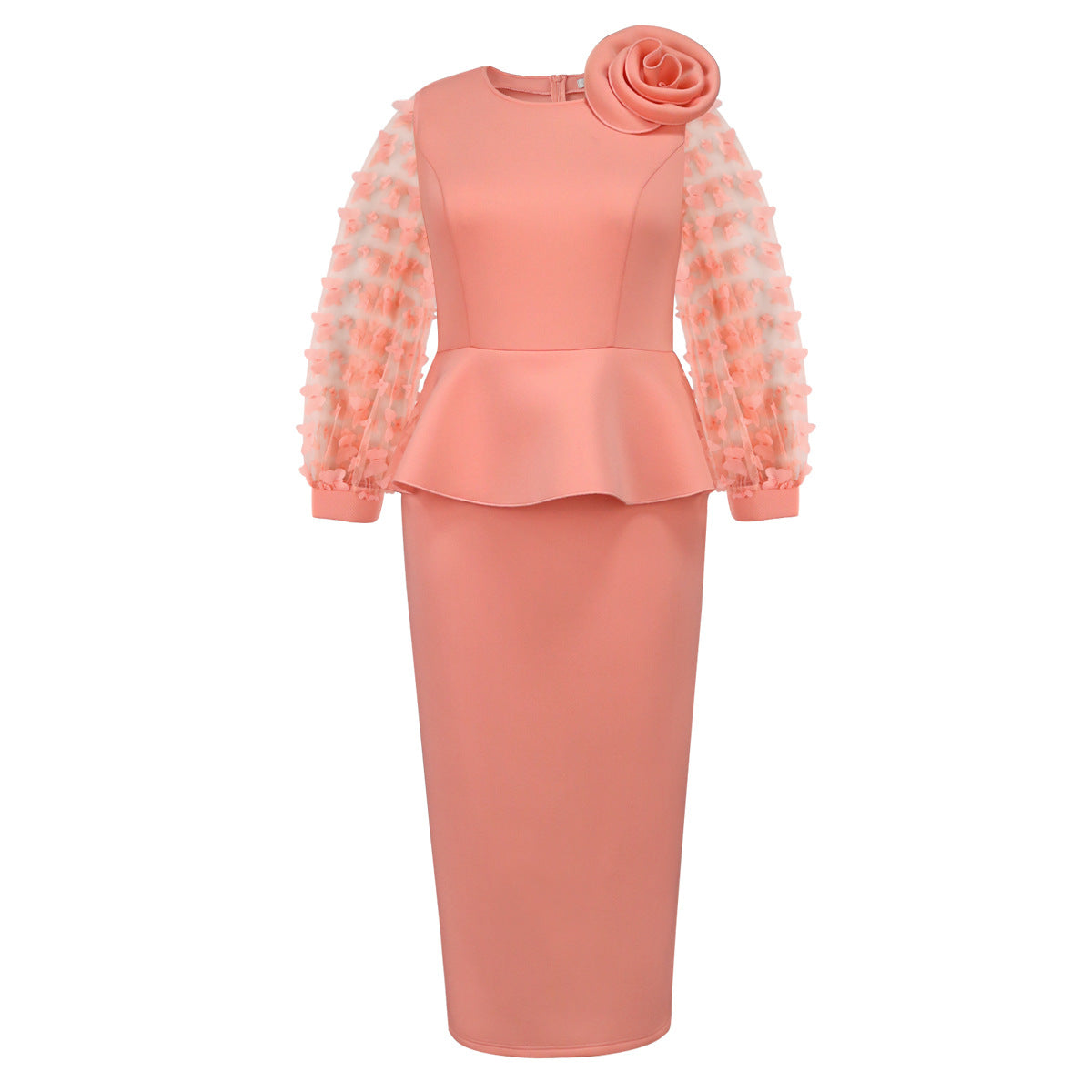 Style Pink Dress Fashion Sleeve High Dresses
