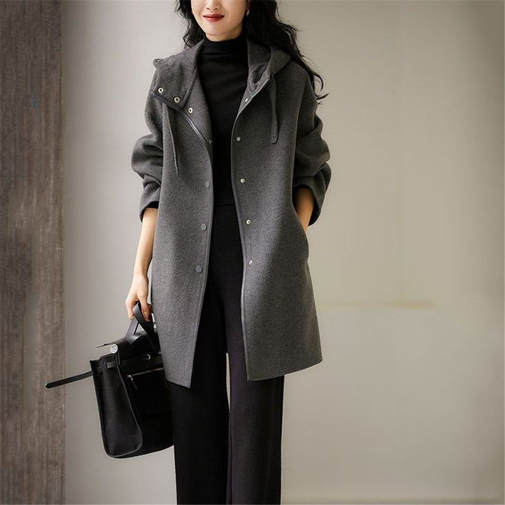 Women's Hooded Long Sleeve Casual Solid Color Coats