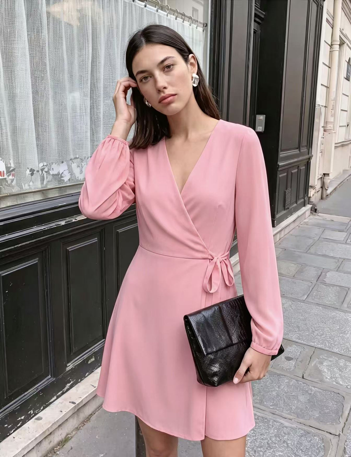 Women's Wrap Long-sleeved Bubble Sleeve Banquet Skirts