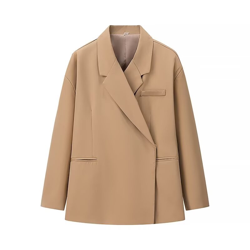 Autumn Three-color Loose Solid Color Mid-length Blazers